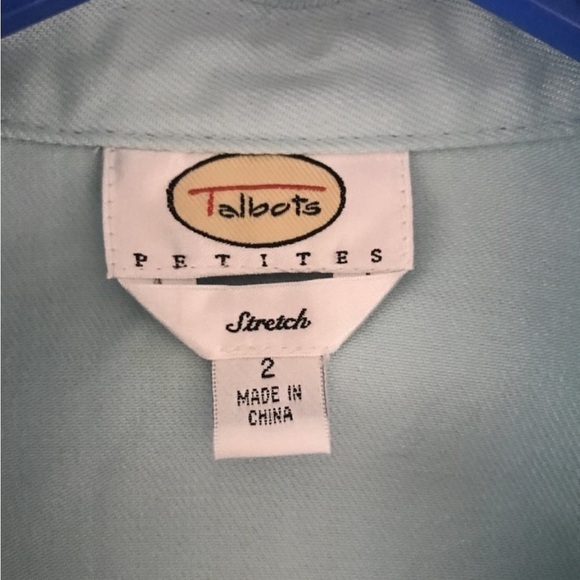 Talbots light blue military style stretch denim jacket 2P - Picture 9 of 11